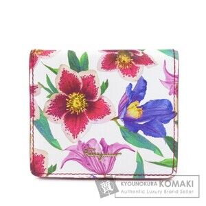 Salvatore Ferragamo flower motif leather Passport Wallet card